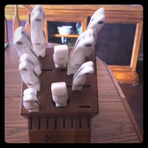 Cutco knife set with butcher block